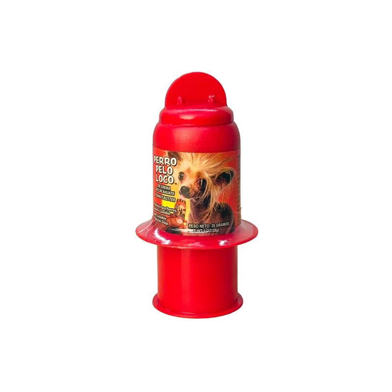 Perro Pelo Loco - Dispensador de Crema de Cacahuate Natural para Perros | Práctico, Divertido y 100% Natural