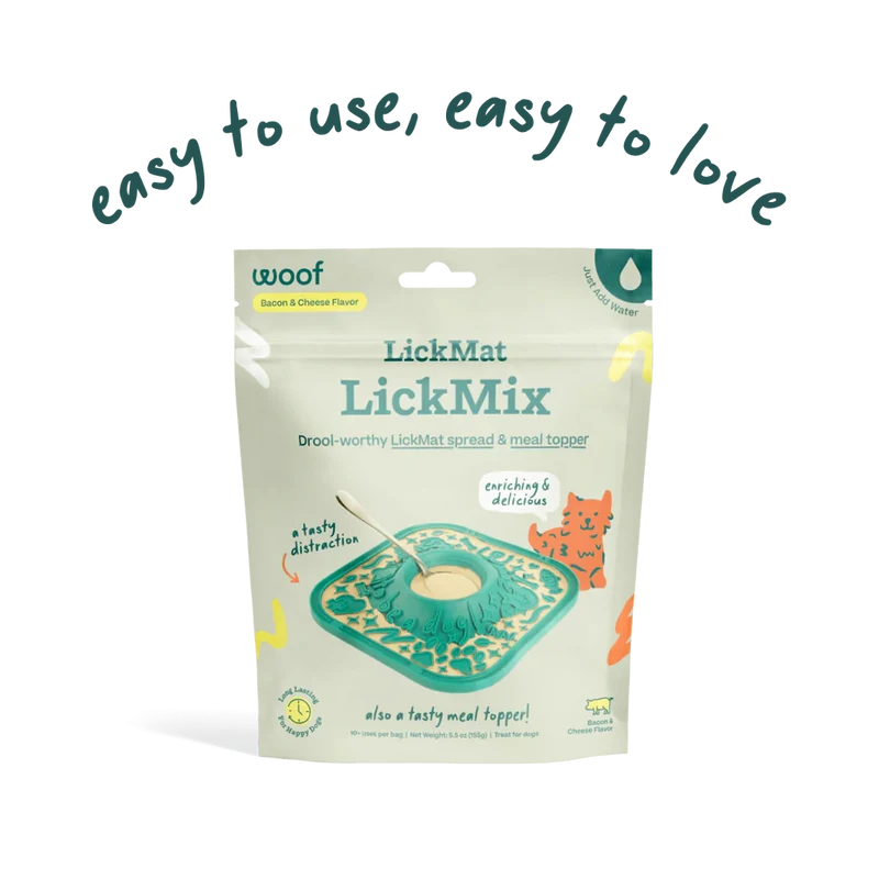 LickMix Sabor Tocino & Queso para Perros | Mezcla para LickMat con Textura Tipo Gelatina - Woof