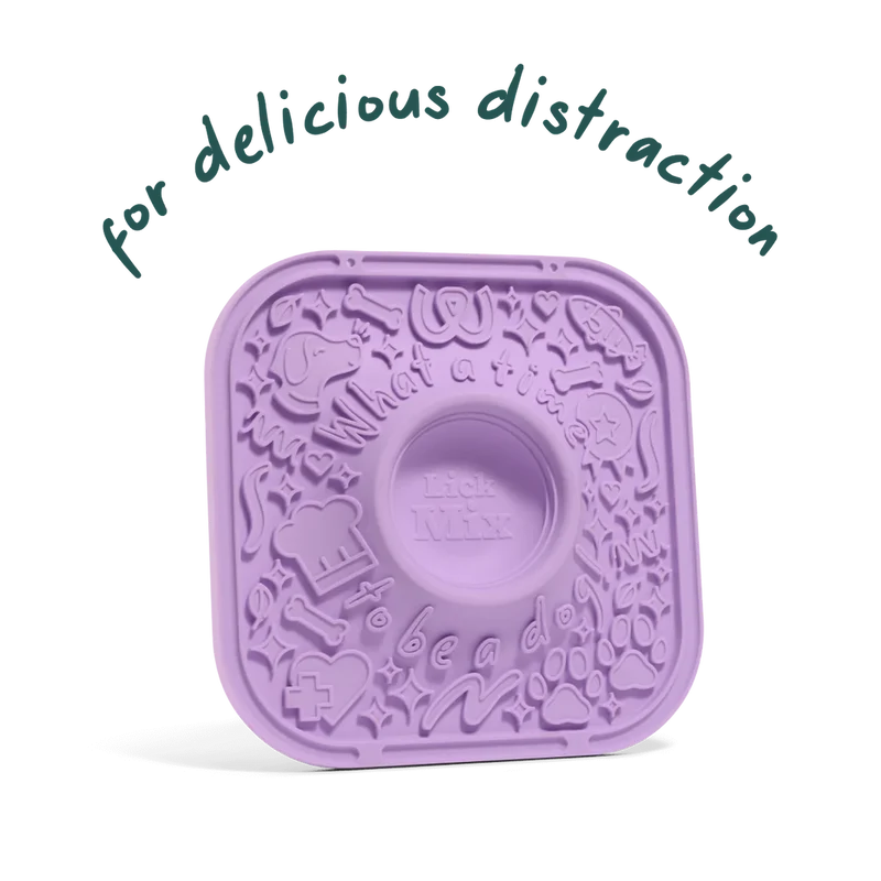 LickMat Lavanda para Perros - Tapete de Lamido con Ventosas y Bowl Integrado | Ideal para LickMix de Woof