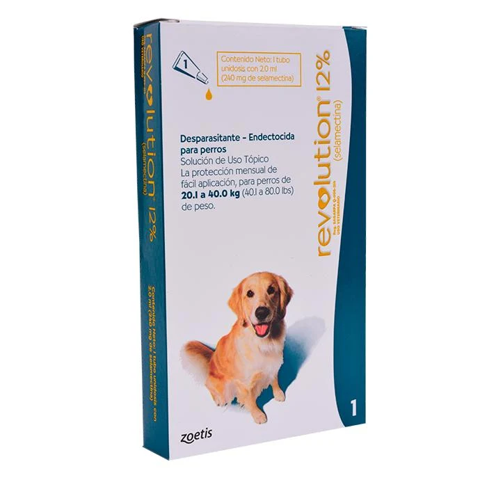 Antiparasitario Revolution Perro 12% 2.00 ml (20.1 a 40 Kg)