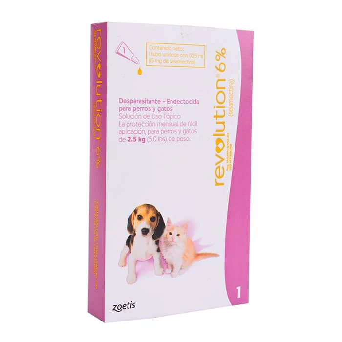 Antiparasitario Revolution Perro y Gato 6% 0.25ml (Hasta 2.5 Kg)