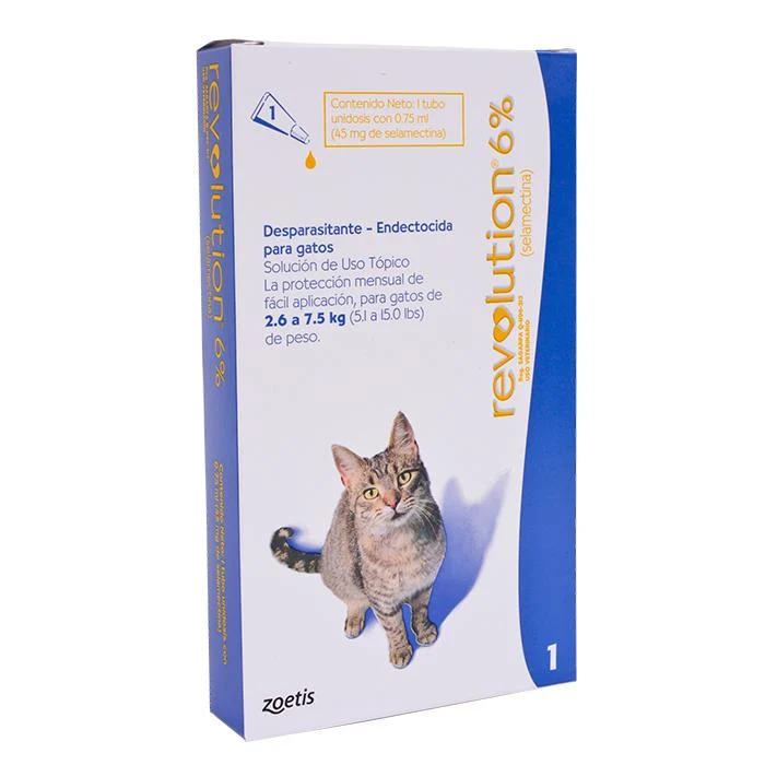 Antiparasitario Revolution Gato 6% 0.75ml (2.6 a 7.5 Kg)