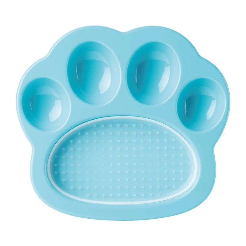 MINI 2-en-1 Plato para Comer Lento y Lick Mat en Azul de PetDreamHouse