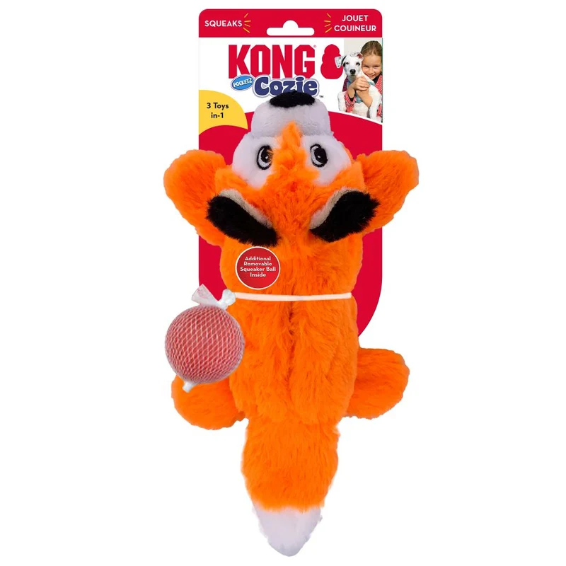 Zorro Cozie® Pocketz Con 2 Pelotas Extraibles - Peluche para Perros de Kong