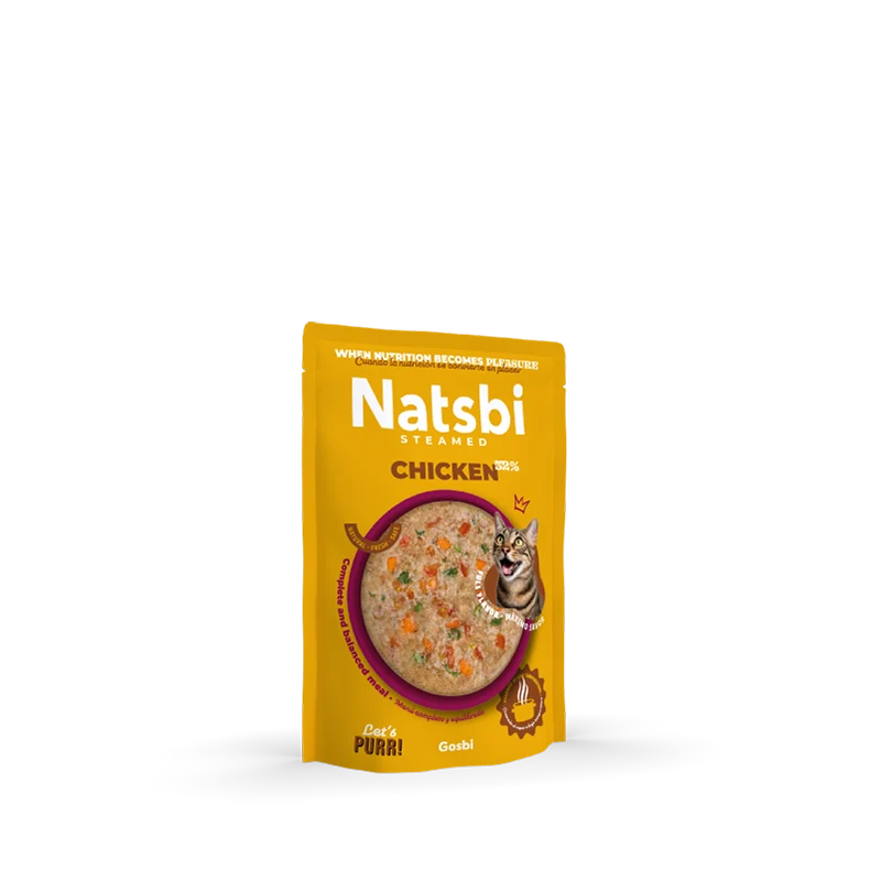 Natsbi Steamed Gravy Cat Chicken | Comida al vapor de pollo para gatos 80g