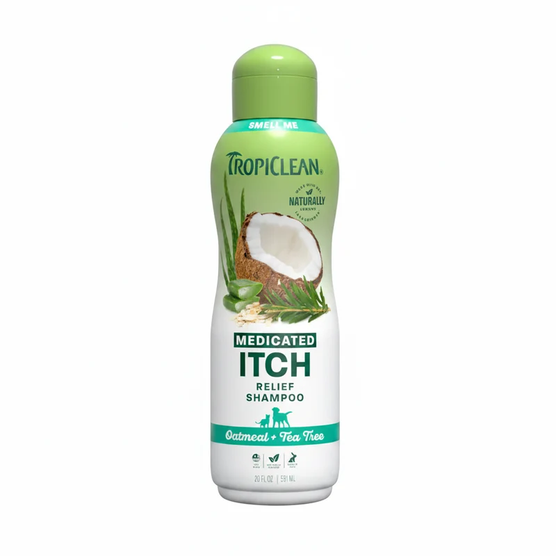 Champú medicado de avena y árbol de té TropiClean - Cuidado de la piel y el pelaje