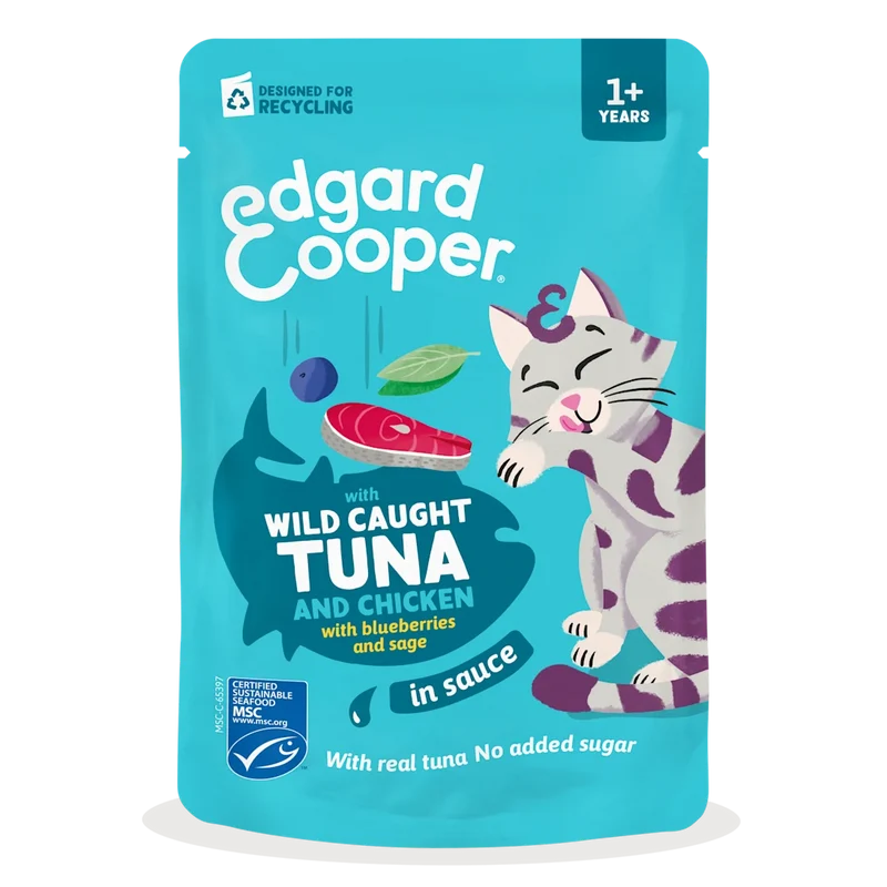 Edgard & Cooper |Atún y Pollo en salsa | Pouches 85g para gato