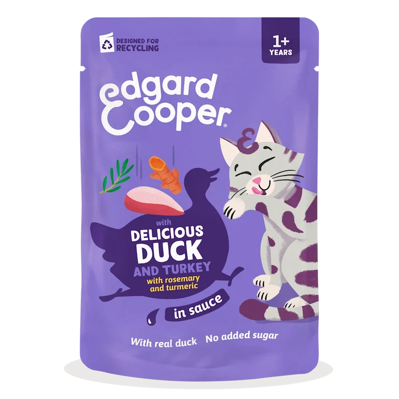 Edgard & Cooper | Pato y Pavo en salsa | Pouches 85g para gato