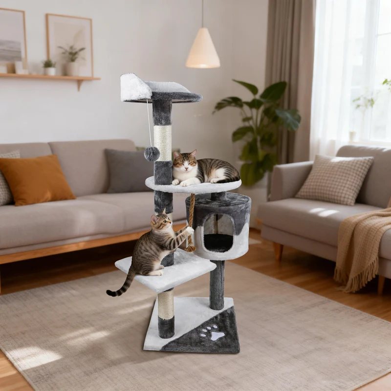 Árbol para gatos con forma de H- 65x56x111.5 cm