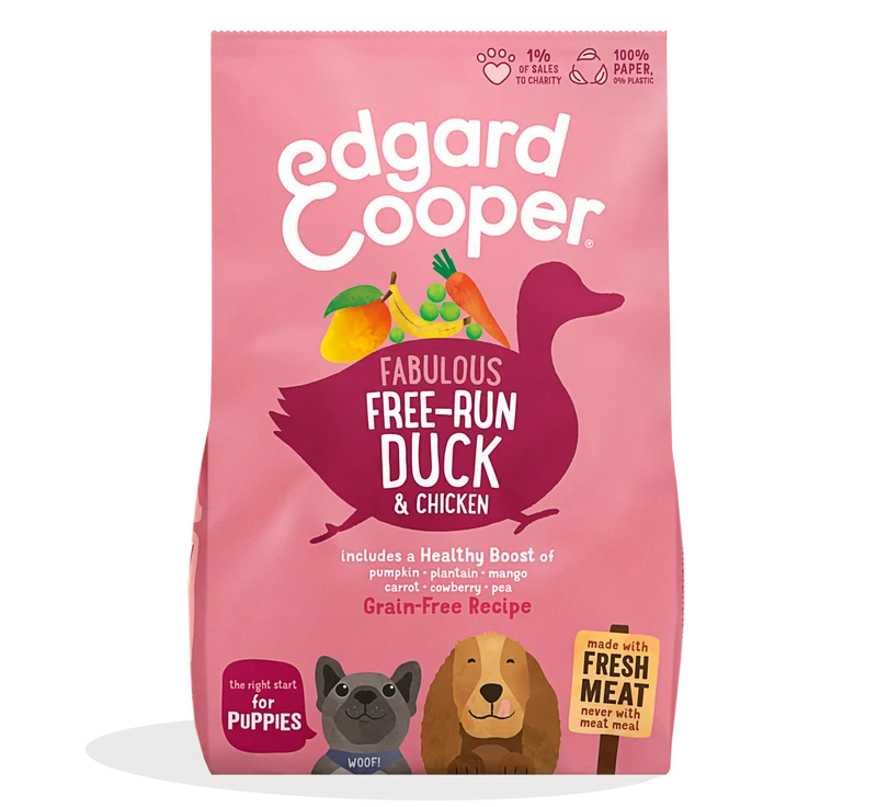 Edgard Cooper - Pato y pollo de corral ecológicos - Pienso sin cereales para cachorros