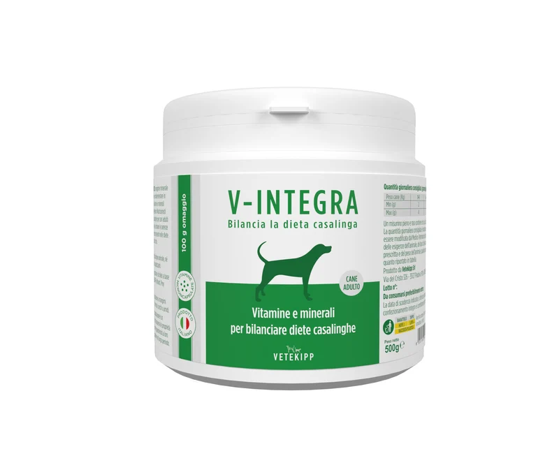 V-Integra Perro Adulto 500g, Suplemento Completo Rico en Vitaminas y Minerales para Equilibrar Dieta Casera y Barf