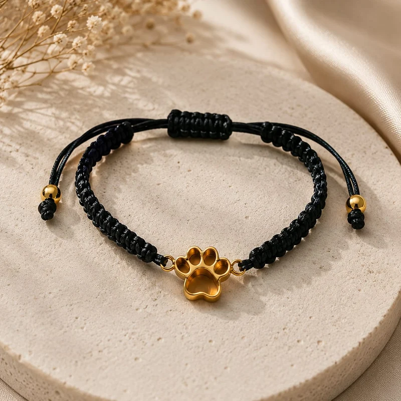 Pulsera Acero Inoxidable Huella Dorada