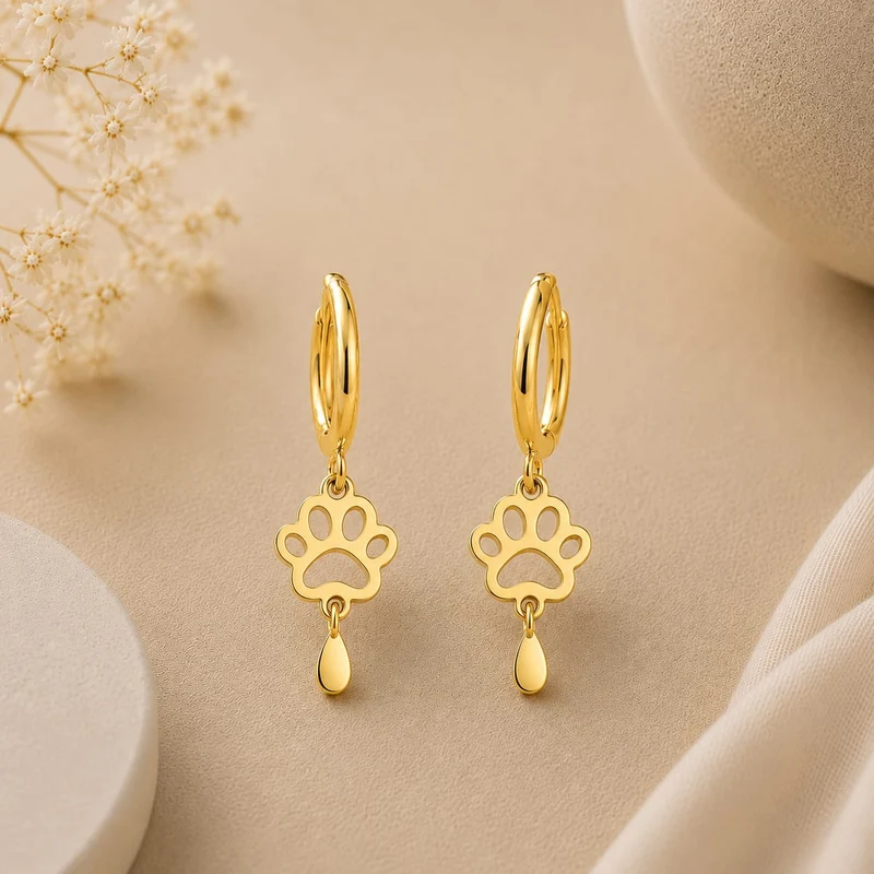 Pendientes Acero Inoxidabel Aro Huella