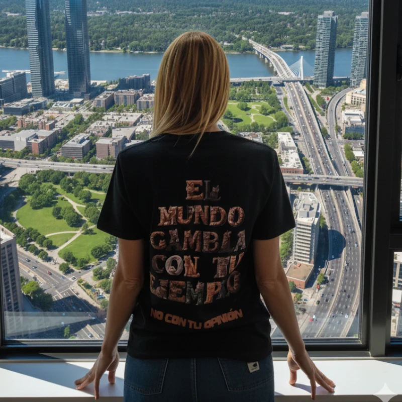 Camiseta Unisex Negra · “El mundo cambia con tu ejemplo”