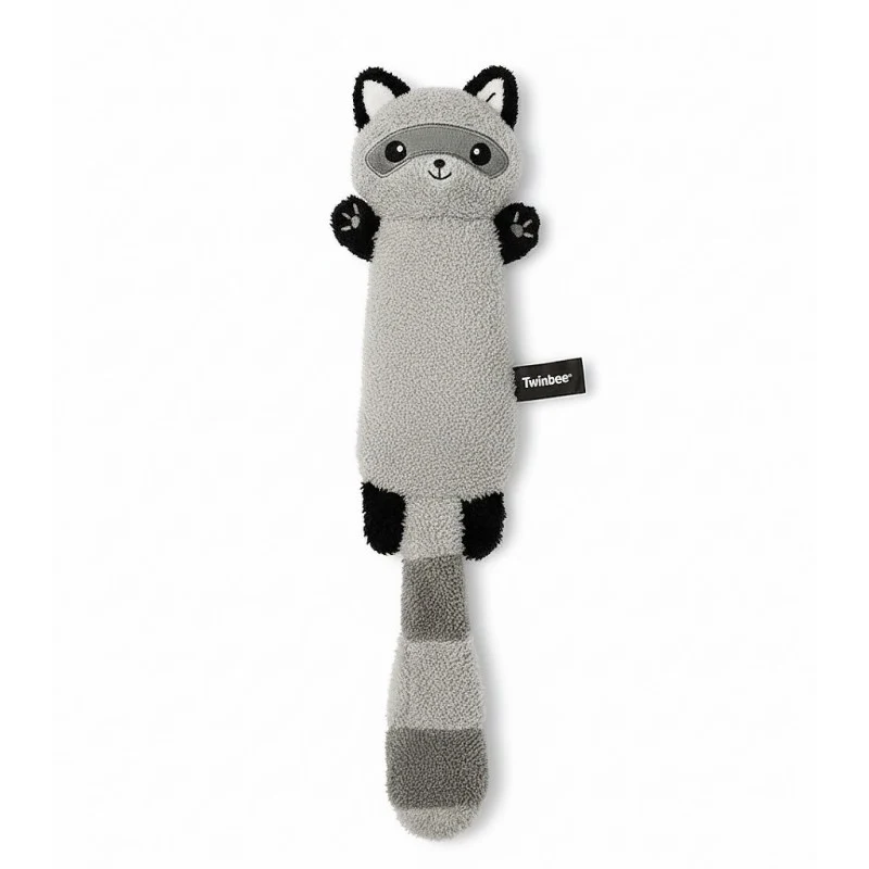 Mapache con sonido de bolsa y cuerda 45cm