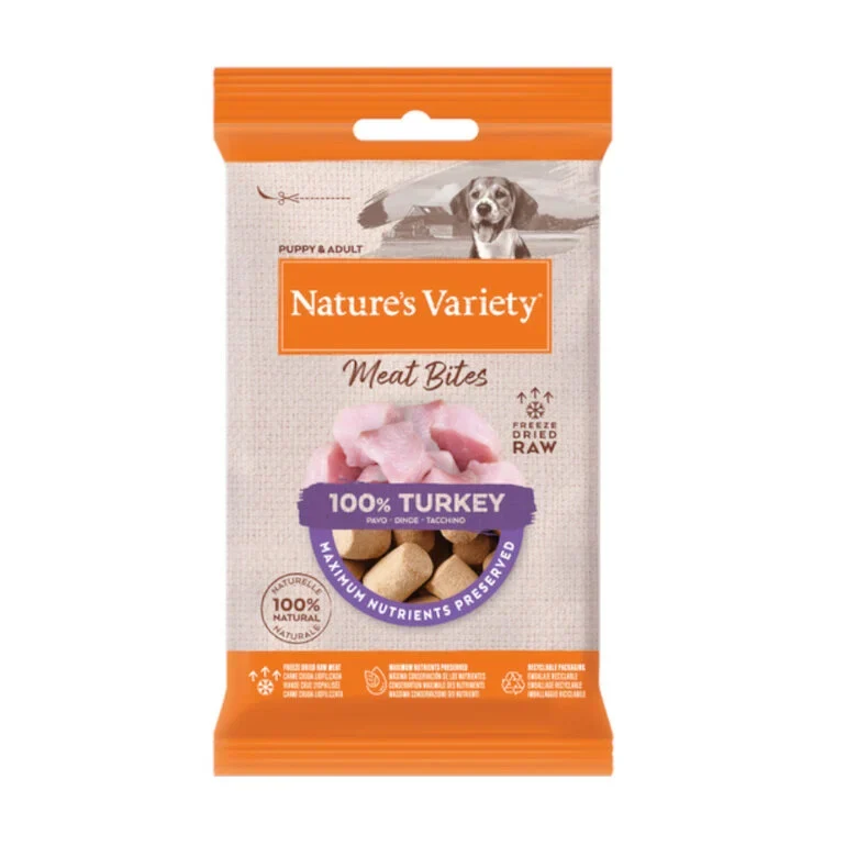 Bocaditos de pavo liofilizados para perros - Nature's Variety