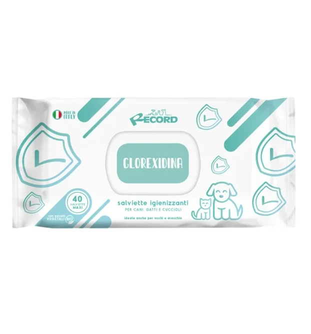 Toallitas higienizantes con clorexidina. 40 uds.