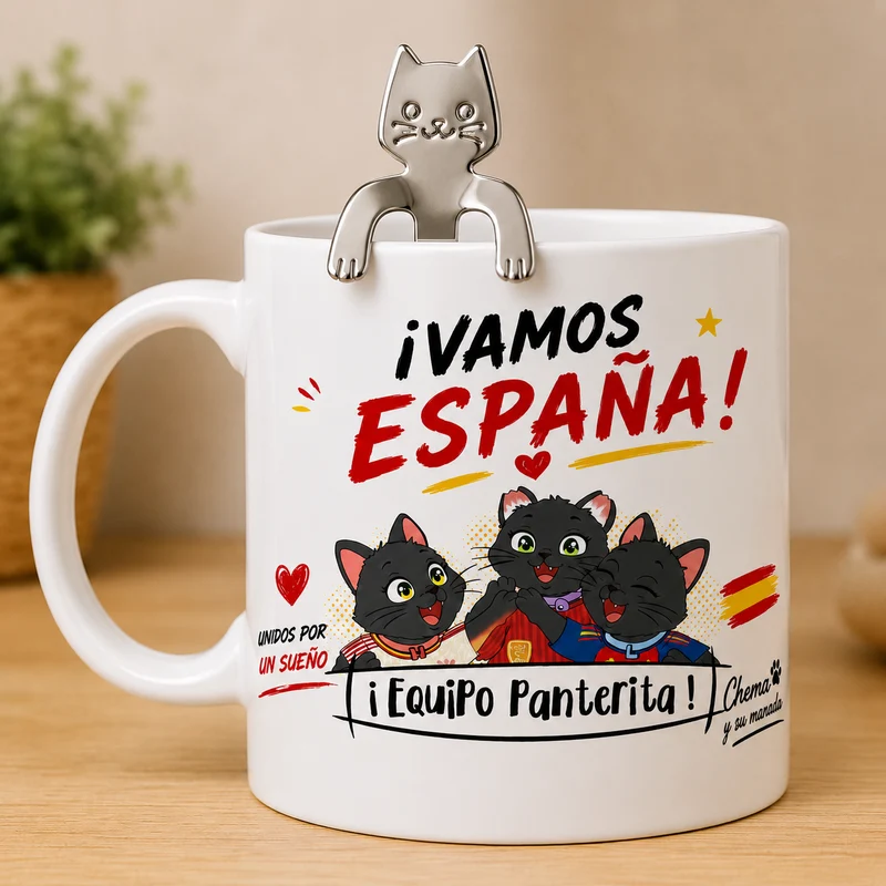 Cucharilla de Café de Acero Inoxidable Gato