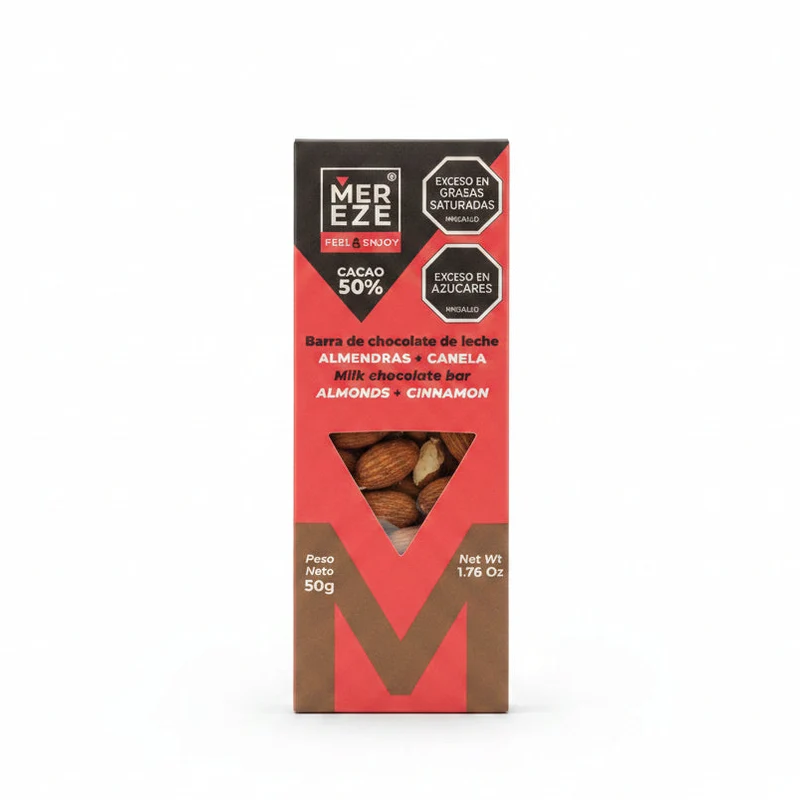 Chocolate semi-amargo almend/canela 50g