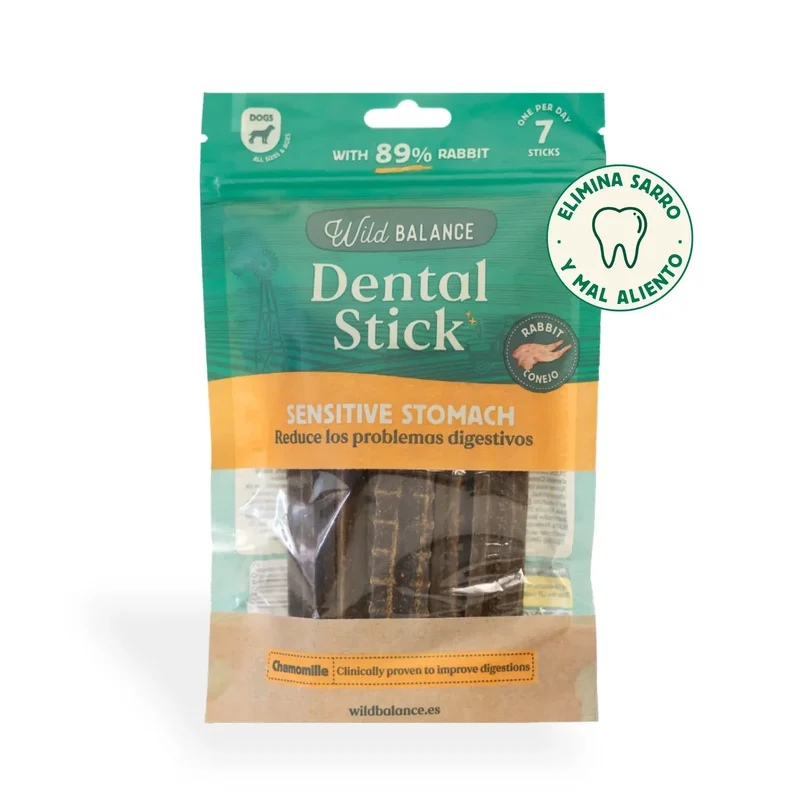 Sticks Dentales de Conejo, Camomila y Salvia - Estómagos Sensibles | Wild Balance