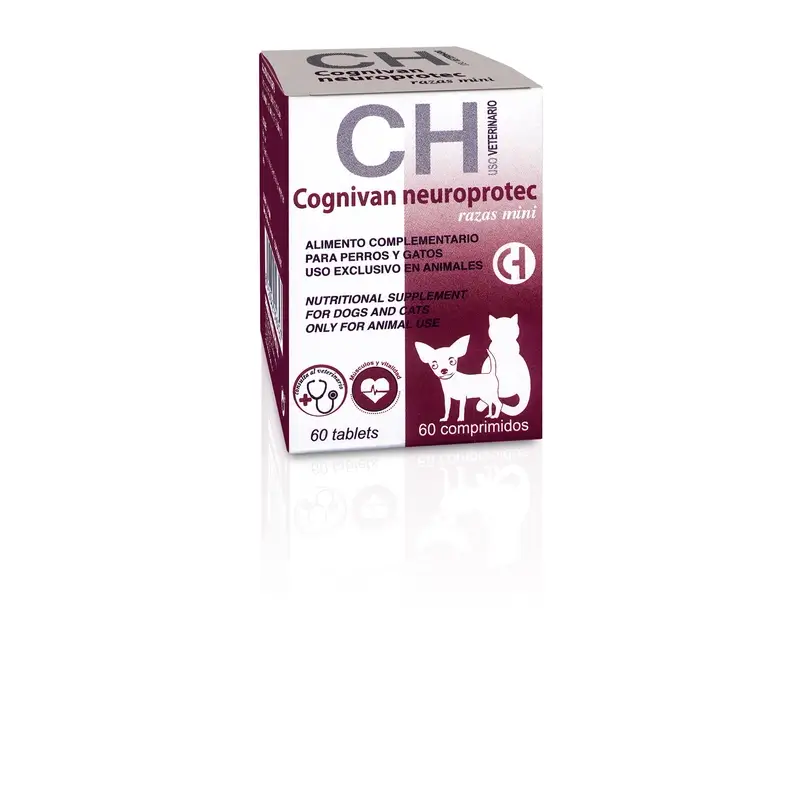 Chemical Cognivan Neuroprotect para cães de raças pequenas e gatos, 60 comprimidos
