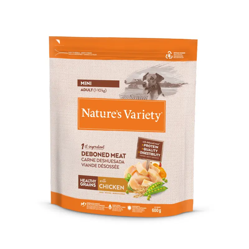 Nature'S Variety Ração para Cães, Mini Adulto, com Frango, Natural, 600 gr