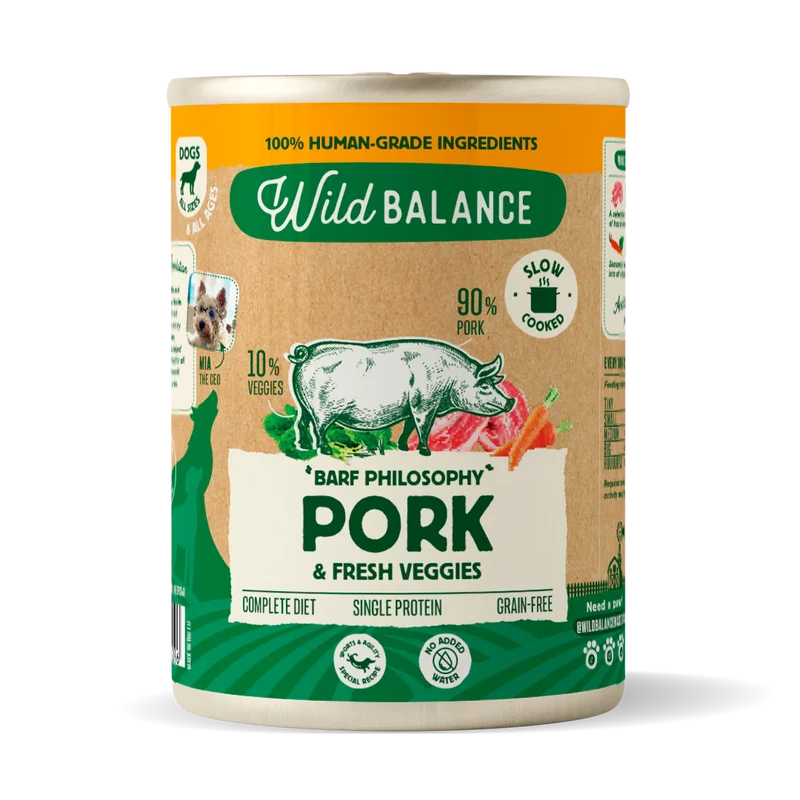 Lata de Cerdo con Verduras – Comida cocinada al vapor de Wild Balance