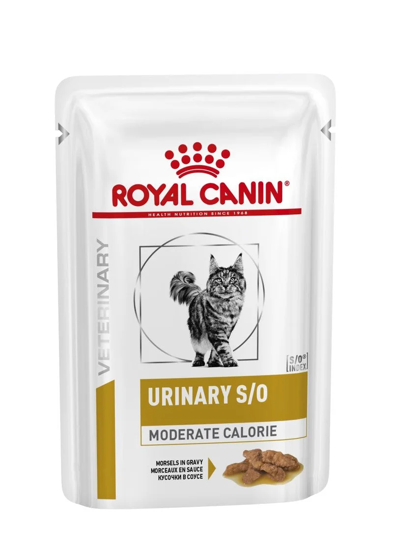 Royal Canin Veterinary Urinary S/O Moderate Calorie 85 Gr (Sobre Bocaditos En Salsa)