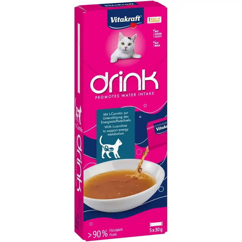Vitakraft Vita Drink Salmão com L-Carnitina 9x5x30 g