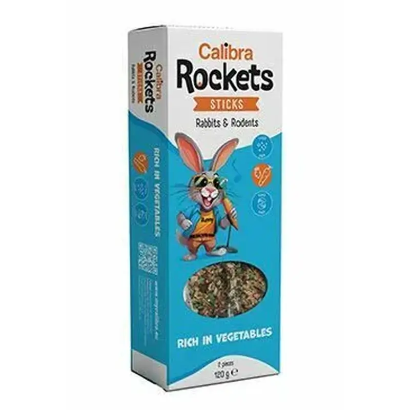 Calibra Calibra Rockets Sticks Coelhos e Roedores - Legumes 120 g
