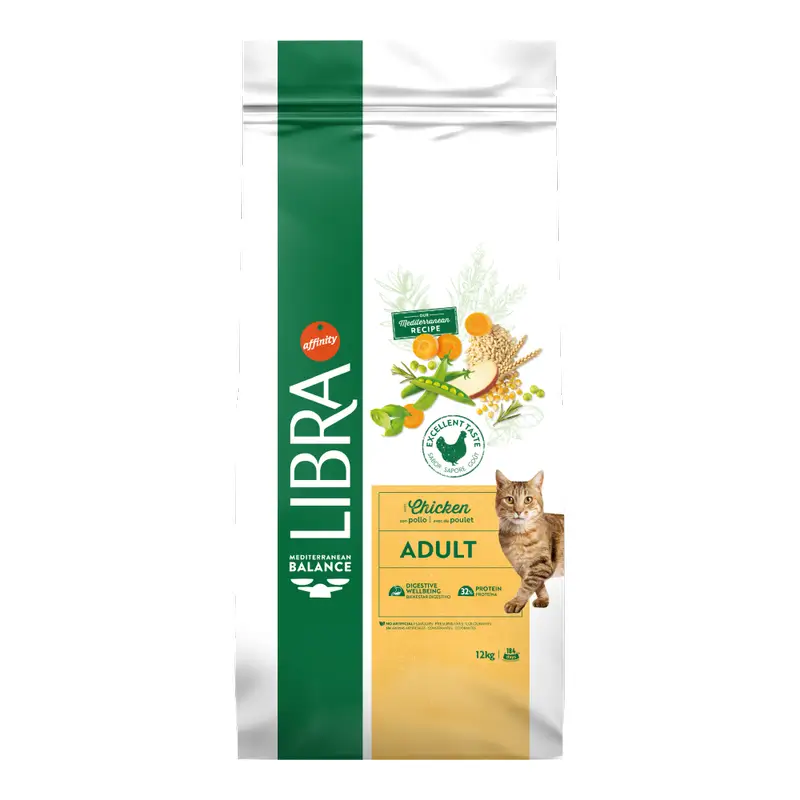 Ração para gatos «Libra», com carne, Premium, 12 kg