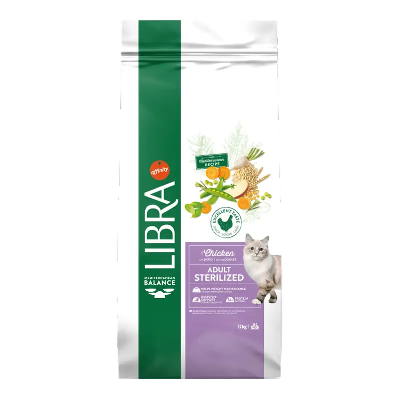 Ração para gatos «Libra», com frango, Premium, 12 kg