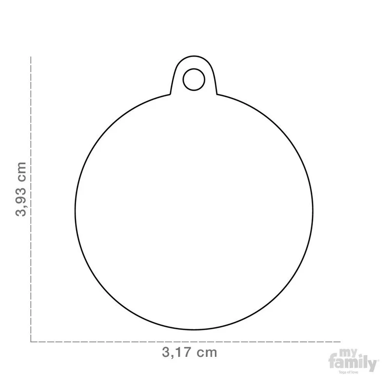 Placa De Identificación Para Mascotas - Círculo Grande Basic
