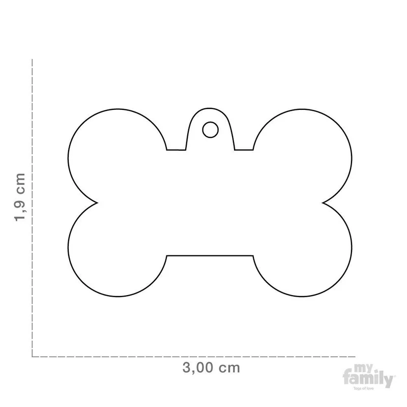 Placa De Identificación Para Mascotas - Hueso Pequeño Basic