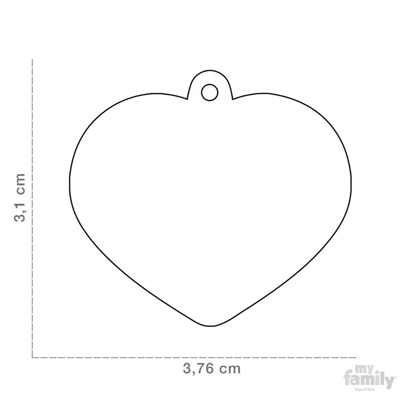 Placa De Identificación Para Mascotas - Corazón Grande Basic