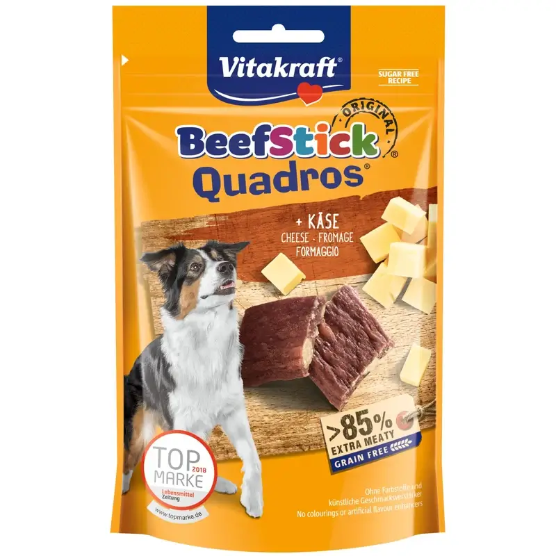 Vitakraft Beef Stick Quadros com Queijo 7x70 gramas