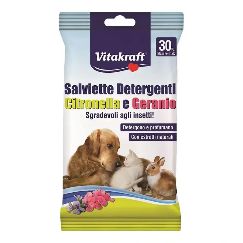 Toalhitas higiénicas Vitakraft com citronela para cães, 30 unidades, 1 unidade