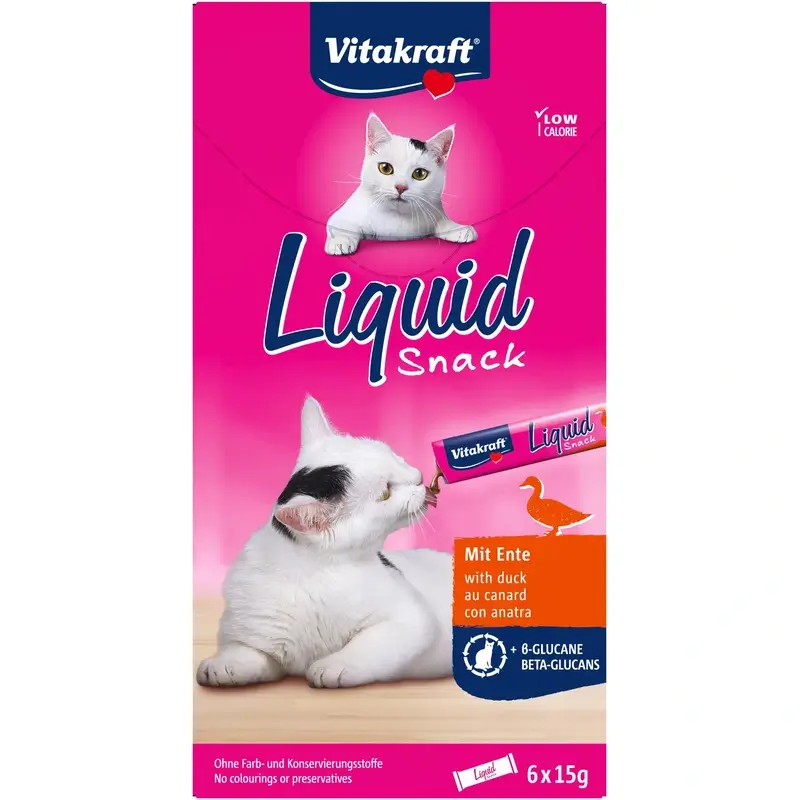 Vitakraft Cat Liquid Snack de Pato com Betaglucano 11x6 unidades