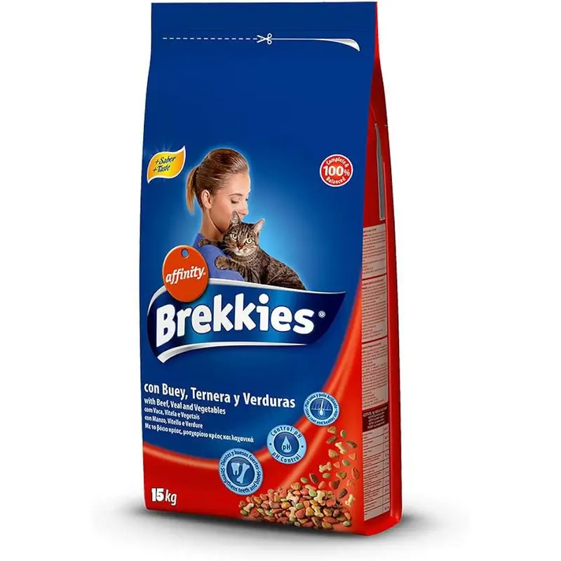 Brekkies Pienso Cat Buey, 15 kg