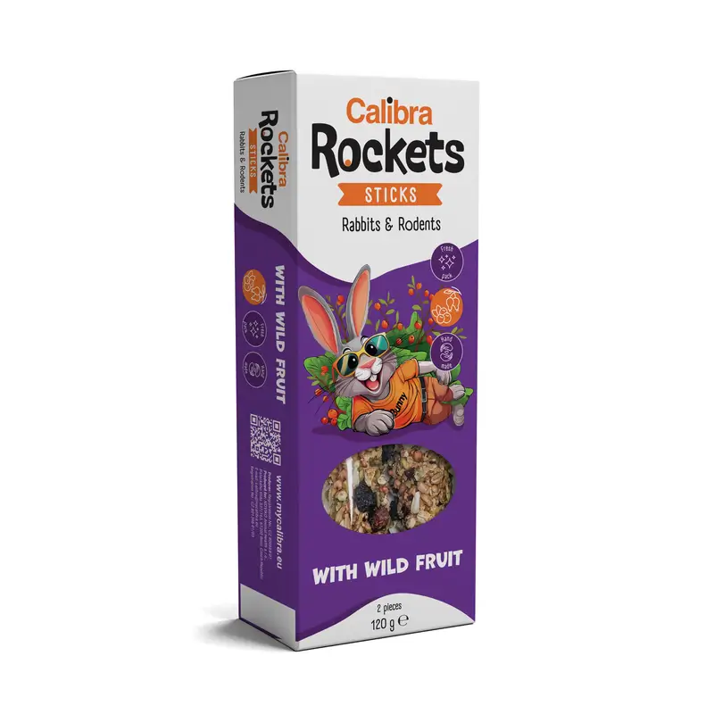 Calibra Rockets Sticks Conej - Roedor - Fruta Silvestre 120G