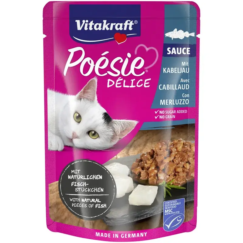 Vitakraft Poésie Delisauce - Saqueta de Bacalhau 23x85gr