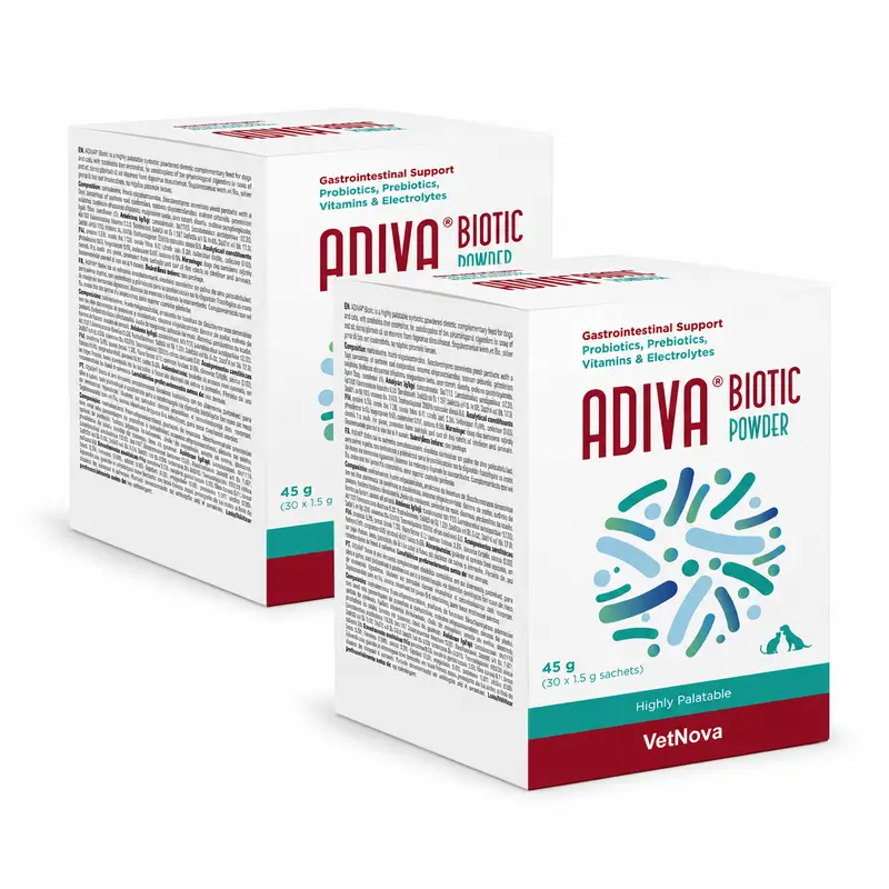 Vetnova Adiva Biotic Powder - Saquetas - Embalagem de 2 x 30 x 1,5 g
