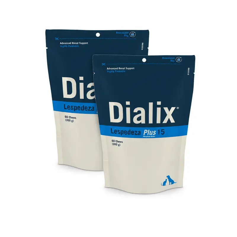 Vetnova Dialix Lespedeza Plus 15, Embalagem de 2 x 60 pastilhas mastigáveis