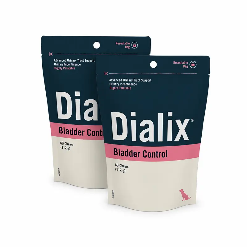 Vetnova Dialix Bladder Control, Embalagem de 2 x 60 pastilhas mastigáveis, petisco para cães