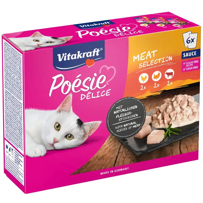 Vitakraft Poesie Delisauce- Multipack Carne 6X85Gr