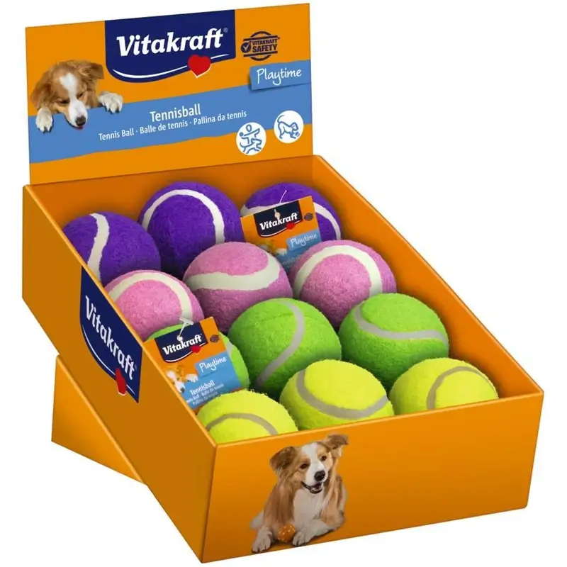 Vitakraft - Conjunto de bolas de ténis para cães, 12 unidades