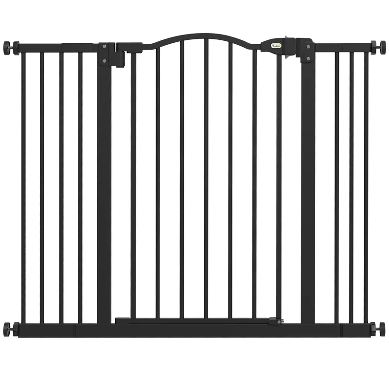Pawhut Barrera Para Perros Con Ancho Ajustable 74-100 Cm Con 2 Extensiones Negro