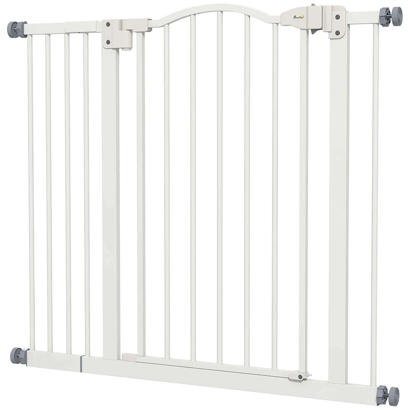 Pawhut Barrera De Seguridad Extensible Con Extensión 74-94x78 Cm Blanco