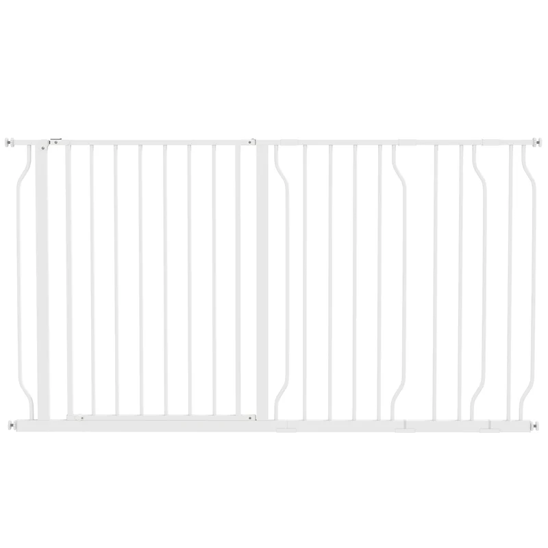 Pawhut Barrera De Seguridad De Perros Para Escaleras 75-145 Cm Con 3 Extensiones