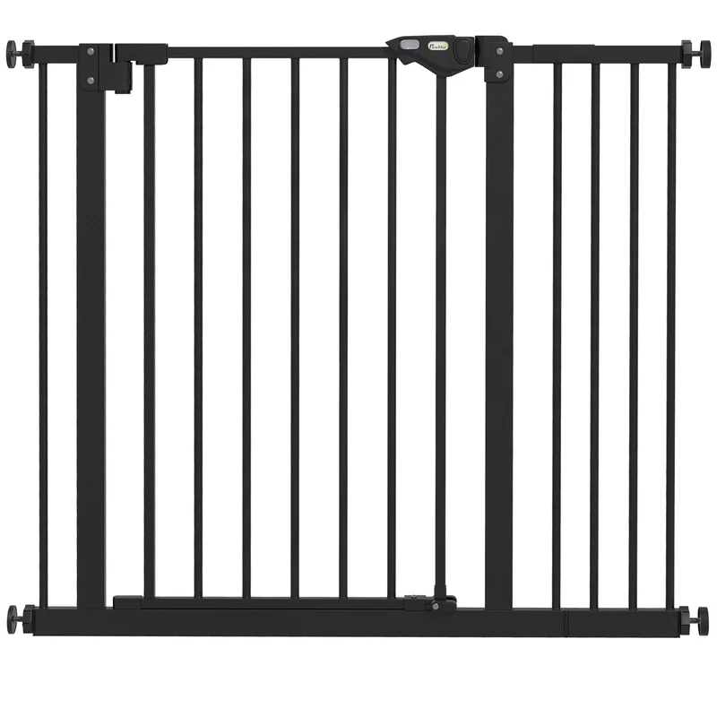 Pawhut Barrera De Seguridad Para Perros Escaleras Y Puertas 74-94 Cm Negro